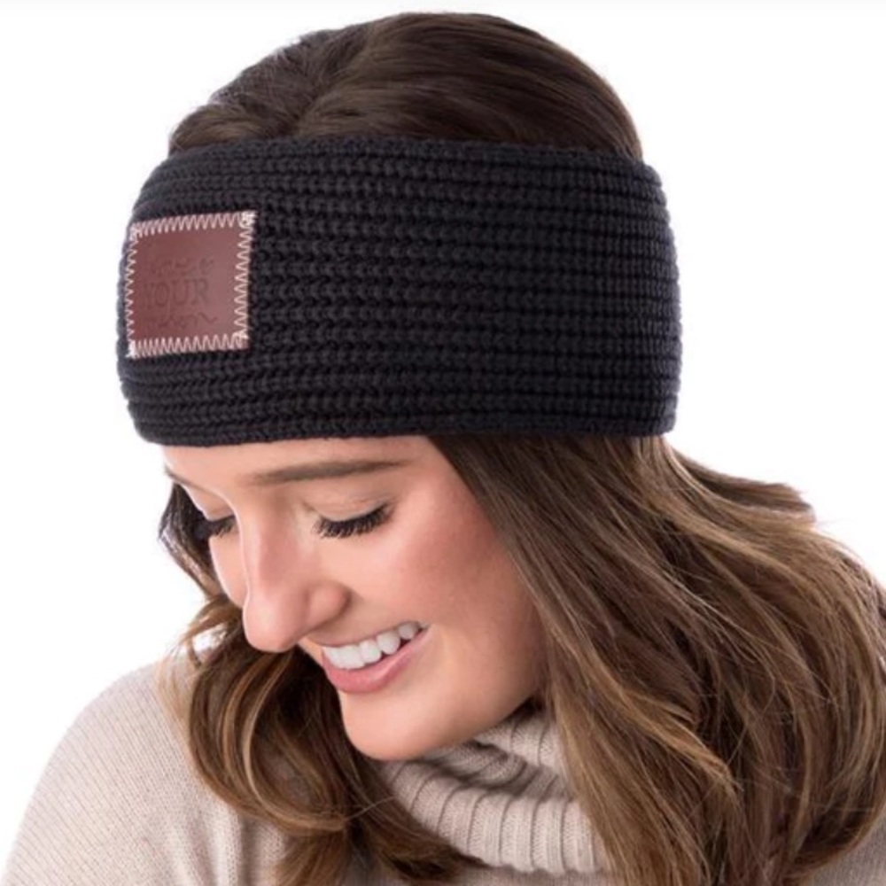Love Your Melon Black Knit Winter Headband